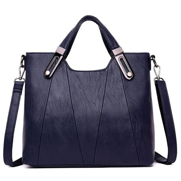 Solid Color High Quality Leather Large Capacity Shoulder Bag Mssza