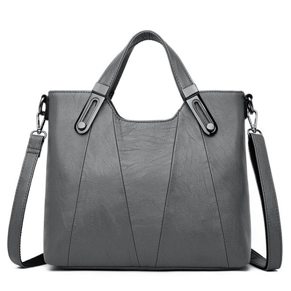 Solid Color High Quality Leather Large Capacity Shoulder Bag Mssza