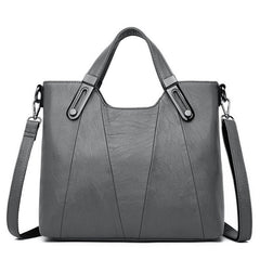 Solid Color High Quality Leather Large Capacity Shoulder Bag Mssza