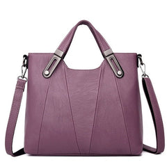 Solid Color High Quality Leather Large Capacity Shoulder Bag Mssza