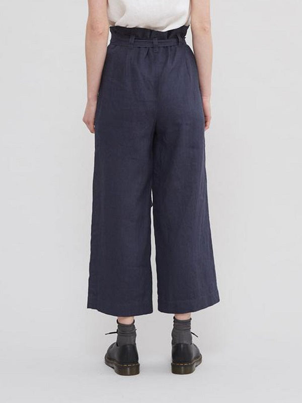 Solid Color Loose Causal Wide Leg Pants With Belt Mssza