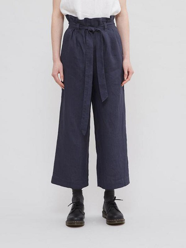 Solid Color Loose Causal Wide Leg Pants With Belt Mssza