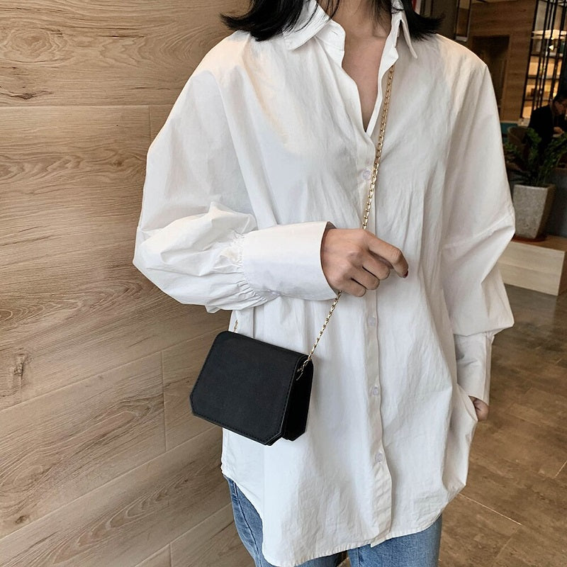 Solid Color PU Leather Designer Mini Chain Crossbody Bag Mssza