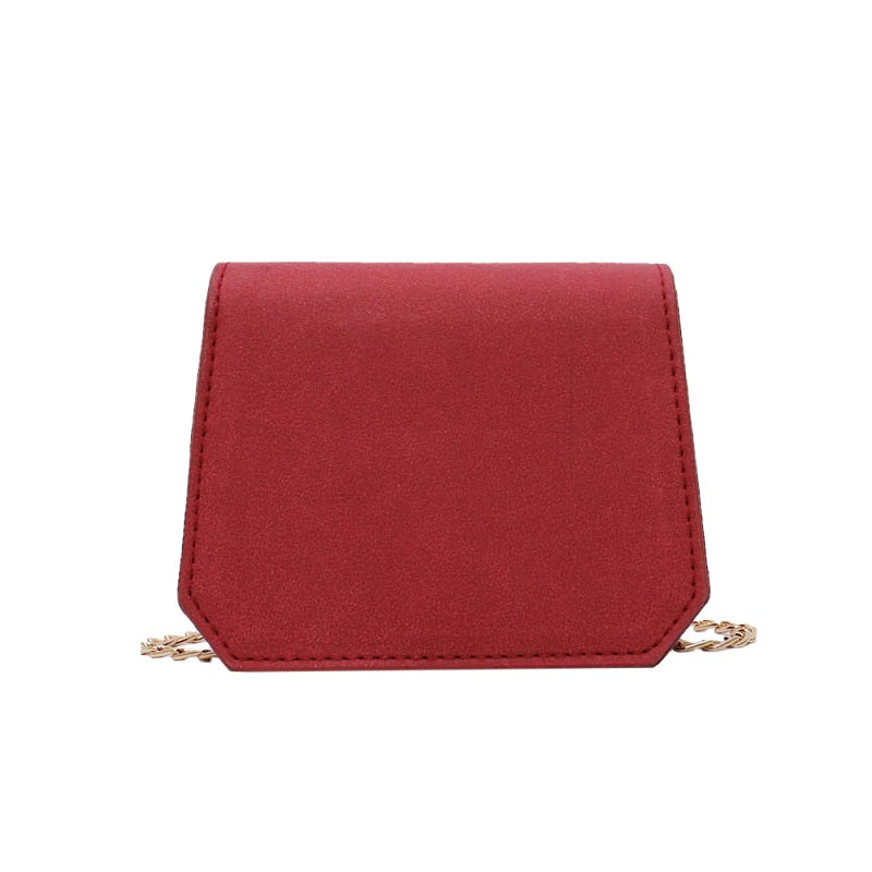 Solid Color PU Leather Designer Mini Chain Crossbody Bag Mssza