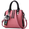 Solid Color PU Leather Messenger Fur Ball Shoulder Crossbody Flap Bag Mssza