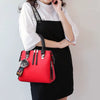 Solid Color PU Leather Messenger Fur Ball Shoulder Crossbody Flap Bag Mssza
