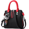 Solid Color PU Leather Messenger Fur Ball Shoulder Crossbody Flap Bag Mssza