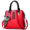 Solid Color PU Leather Messenger Fur Ball Shoulder Crossbody Flap Bag Mssza