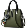 Solid Color PU Leather Messenger Fur Ball Shoulder Crossbody Flap Bag Mssza