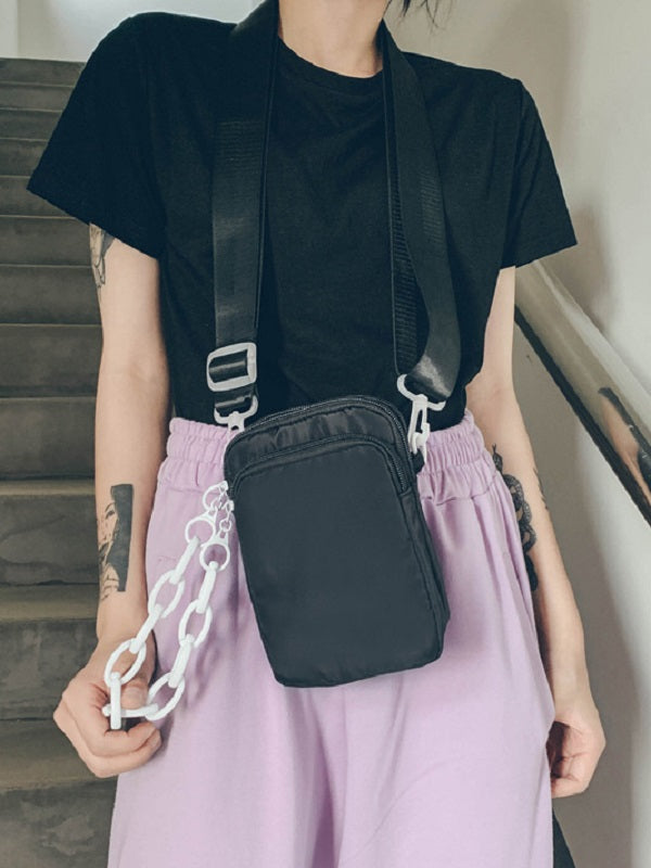 Solid Color Zipper Phone Bag Mssza