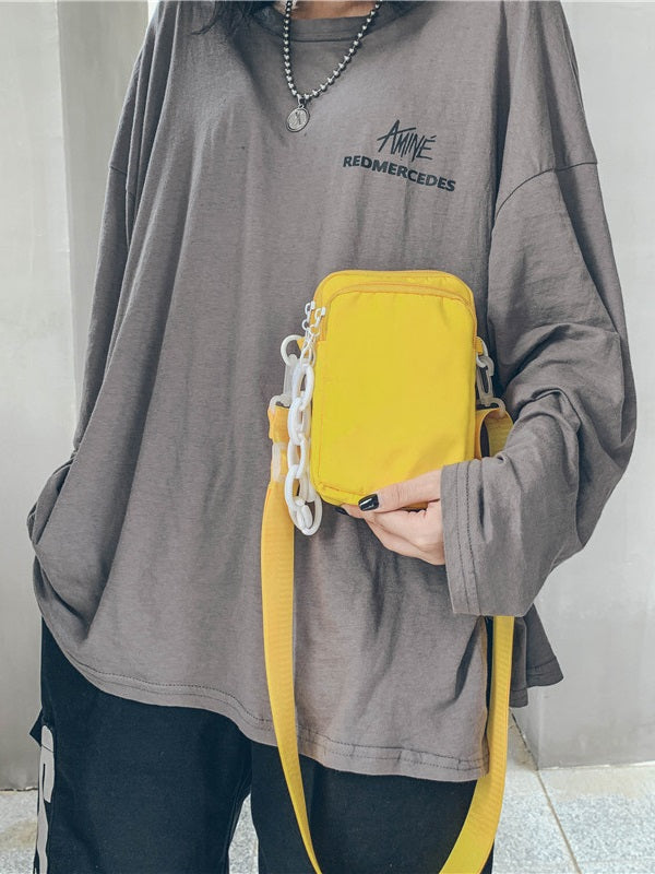 Solid Color Zipper Phone Bag Mssza