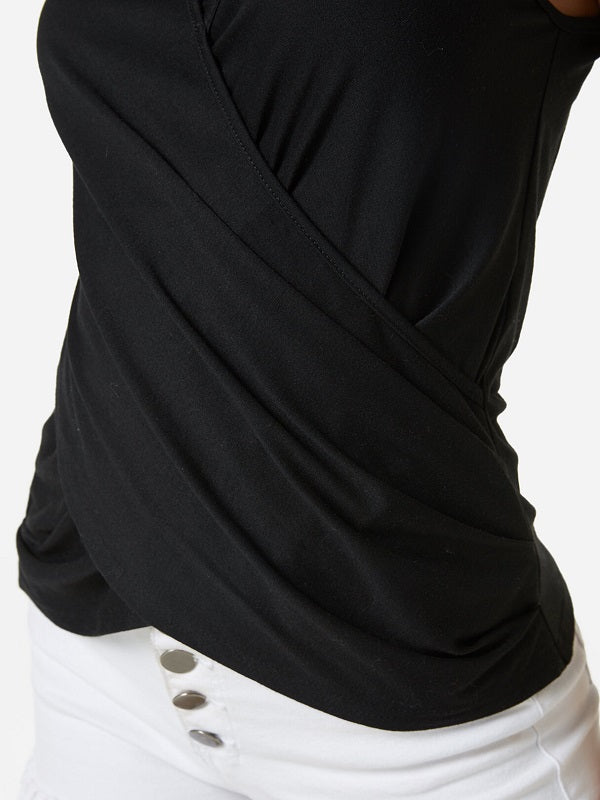 Solid Crossed Front See Through Design Halter Cami Mssza
