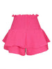 Solid High Waist Ruffle Trim Adjustable Tied Detail Perfect Casual Wear Short Mssza