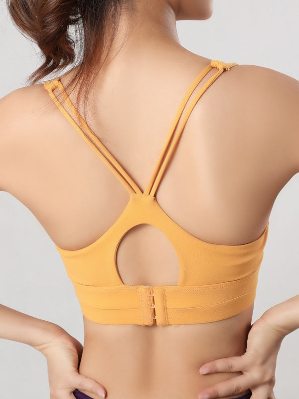 Solid Hollow Out Cropped Yoga Tanks Mssza