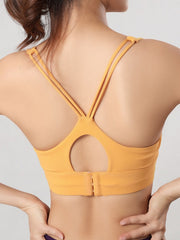 Solid Hollow Out Cropped Yoga Tanks Mssza