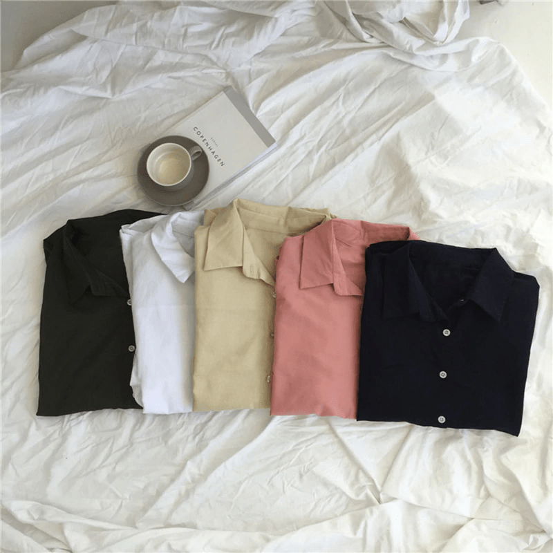 Solid Long Sleeve Office Blouse Mssza