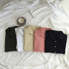 Solid Long Sleeve Office Blouse Mssza