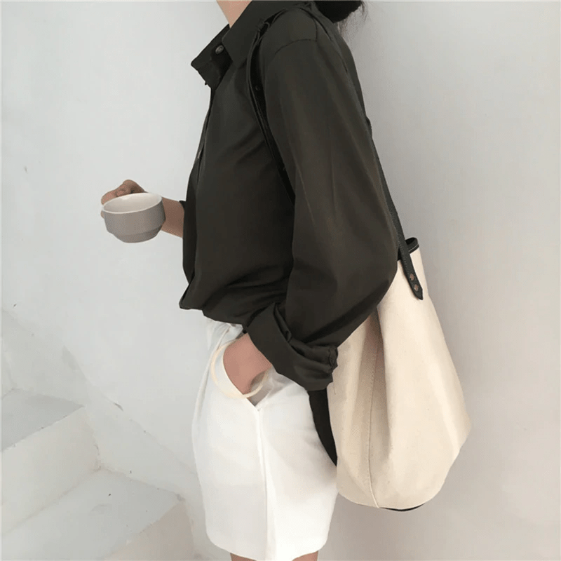 Solid Long Sleeve Office Blouse Mssza
