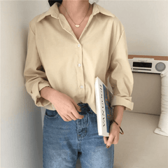 Solid Long Sleeve Office Blouse Mssza