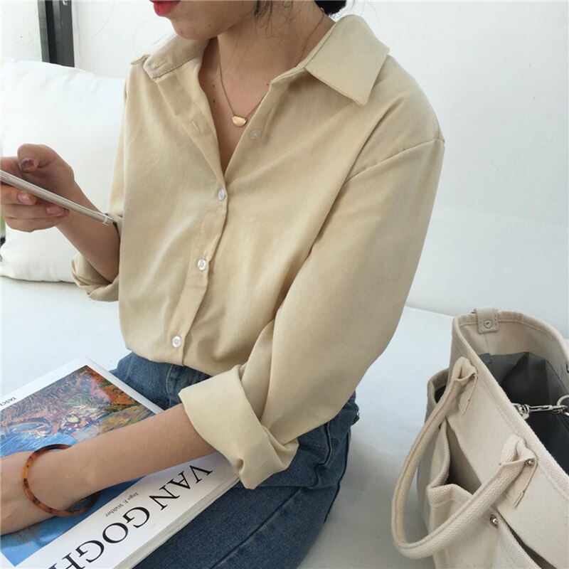 Solid Long Sleeve Office Blouse Mssza