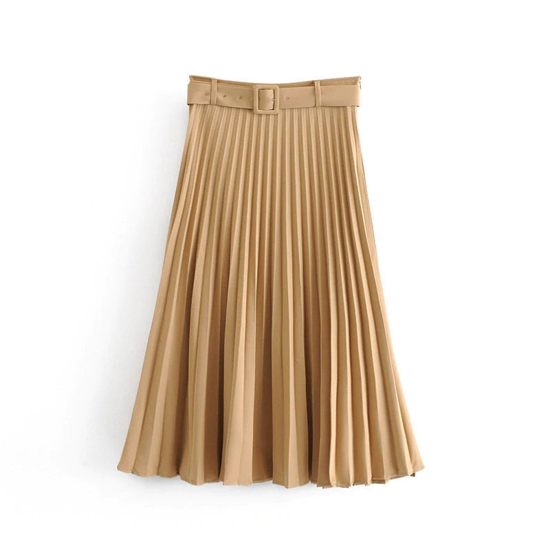 Solid Loose High Quality Mid Calf Skirts Mssza