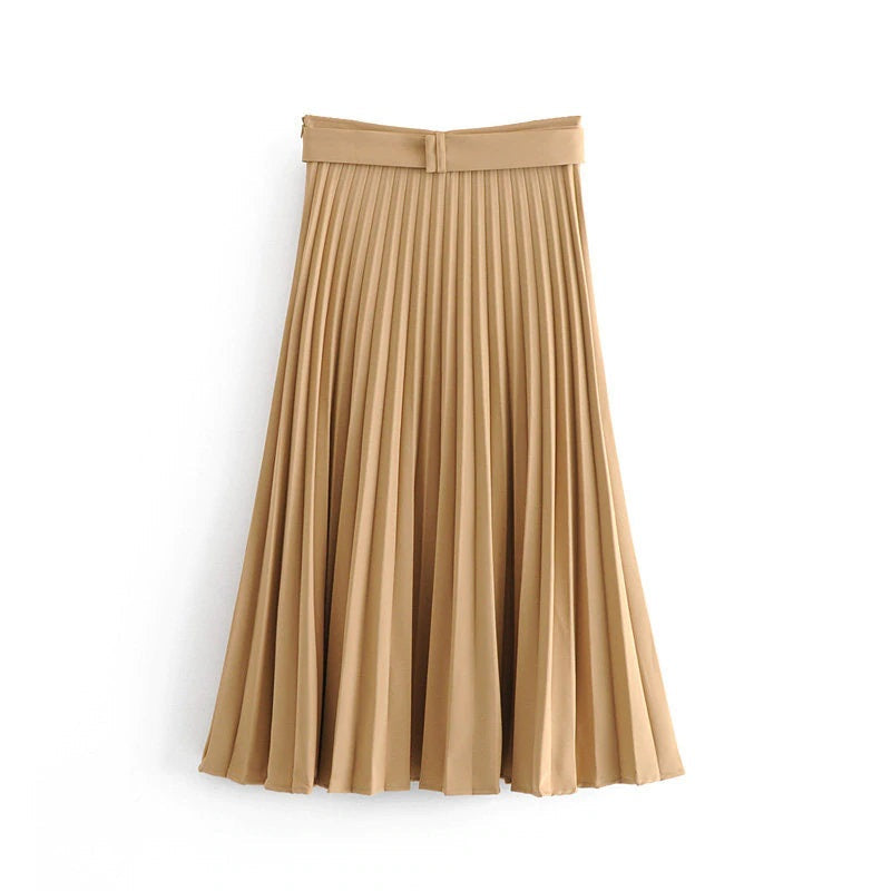 Solid Loose High Quality Mid Calf Skirts Mssza