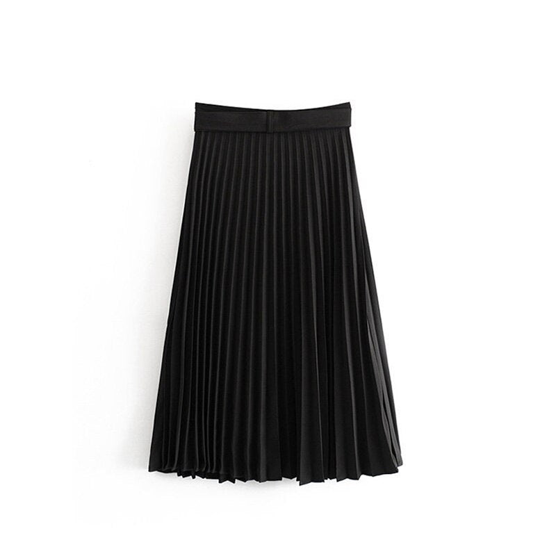 Solid Loose High Quality Mid Calf Skirts Mssza
