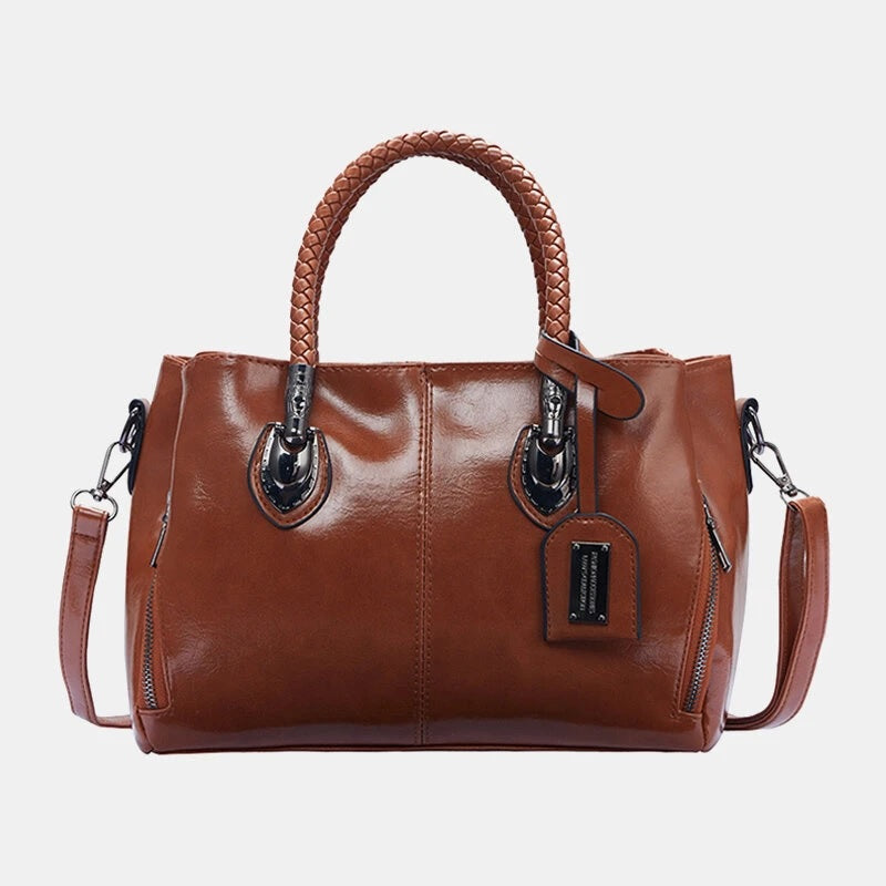 Solid Oil Wax Vintage Handbag Mssza