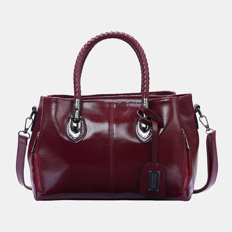 Solid Oil Wax Vintage Handbag Mssza