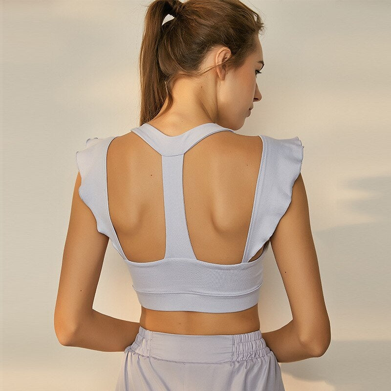 Solid Padded Dance Yoga Sport  Bra Sport Mssza
