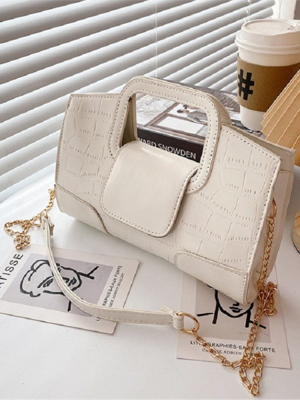 Solid Plaid Chain Handbags Mssza