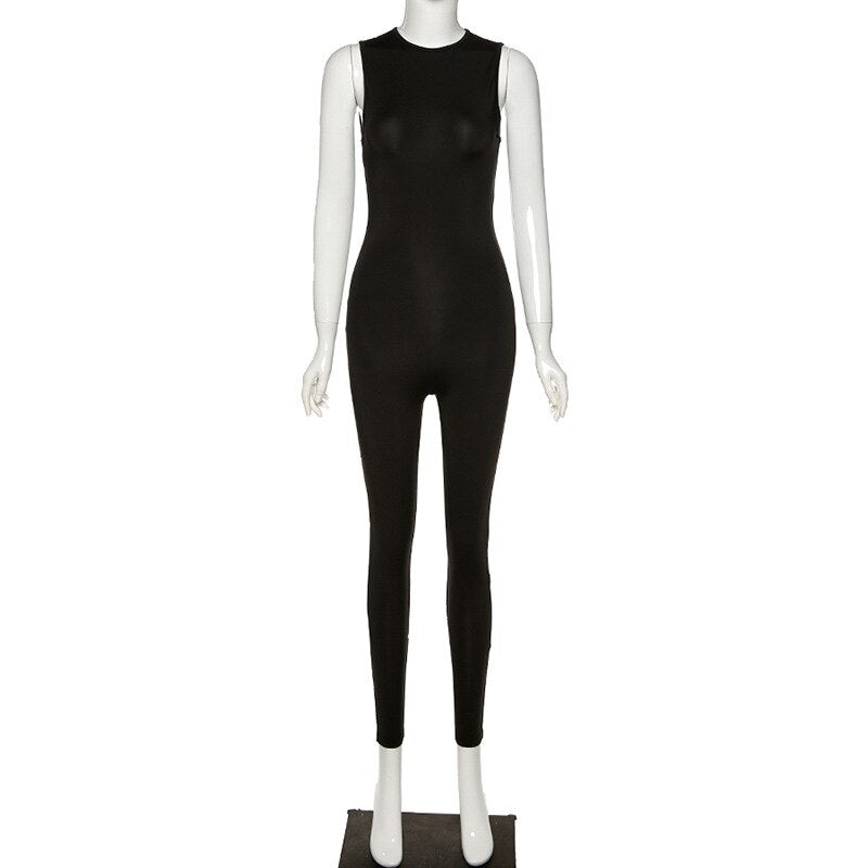 Solid Club Bodycon One Piece Jumpsuits Mssza