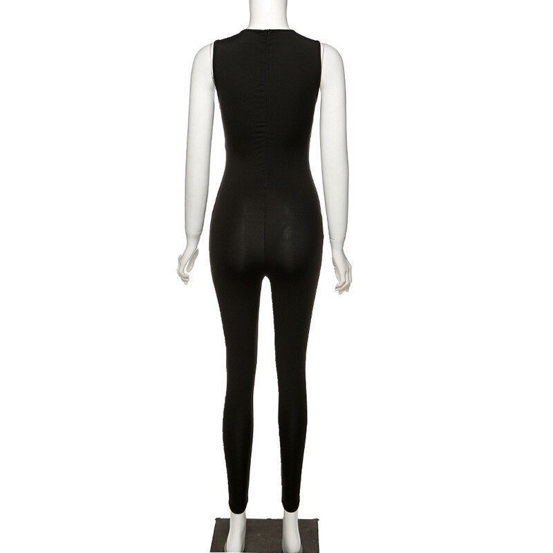 Solid Club Bodycon One Piece Jumpsuits Mssza