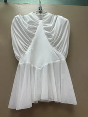 Solid Spliced Folds O Neck Sleeveless Tunic Temperament Blouses Shirts Mssza