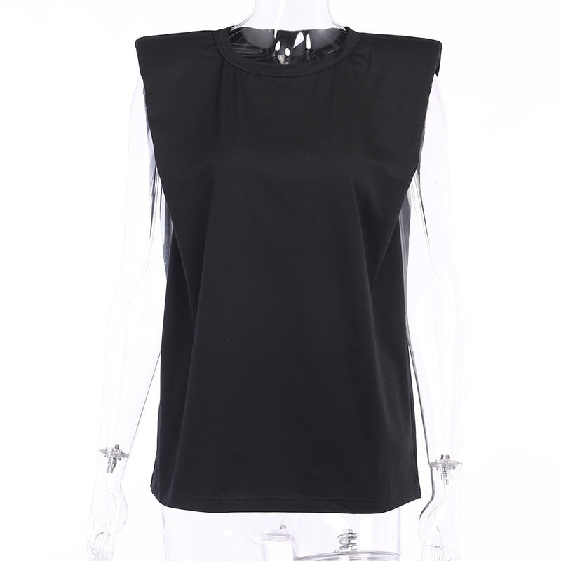 Solid Streetwear Casual Sleeveless Loose O-neck Tank Tops Mssza