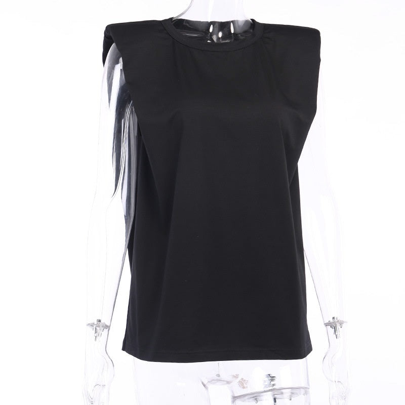 Solid Streetwear Casual Sleeveless Loose O-neck Tank Tops Mssza