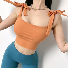 Solid Yoga Crop Top Athletic Vest Gym Shirt Sportswear Mssza