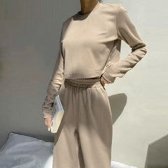 Solid color two piece Loose casual suit Mssza