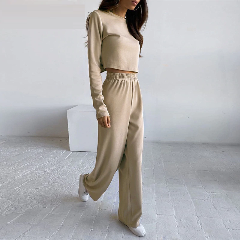 Solid color two piece Loose casual suit Mssza