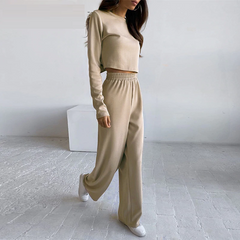 Solid color two piece Loose casual suit Mssza