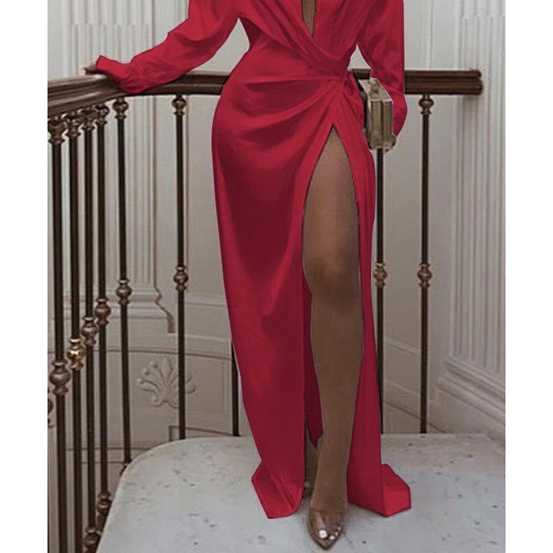 Solid twisted design shirt dress Mssaz Desses