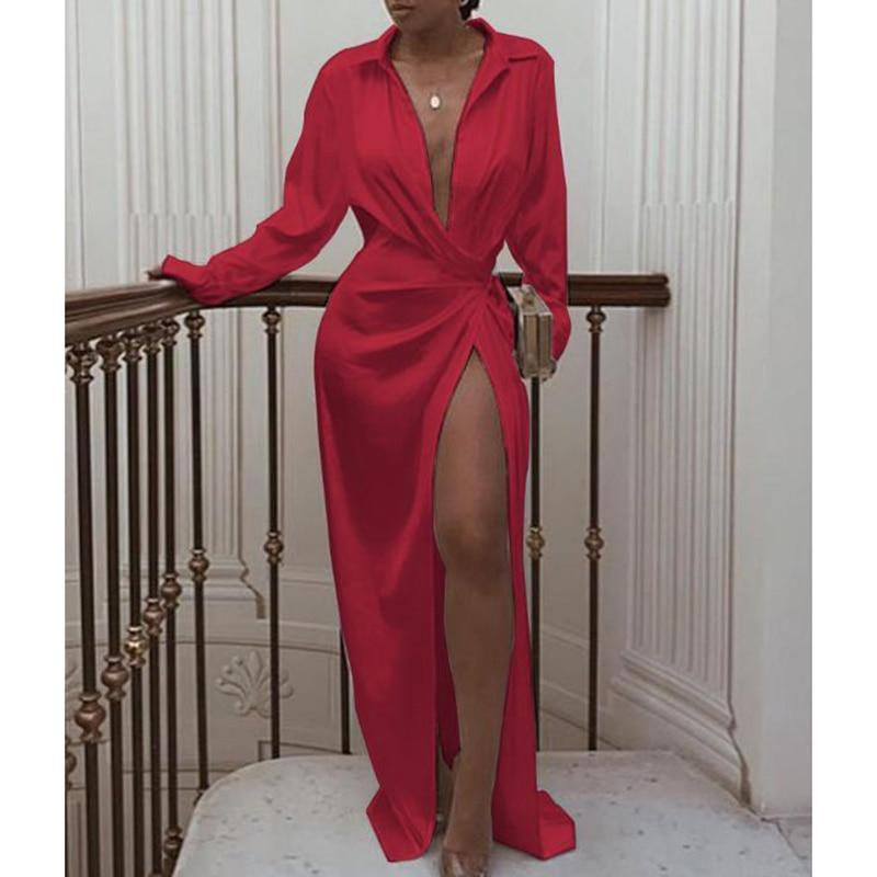 Solid twisted design shirt dress Mssaz Desses