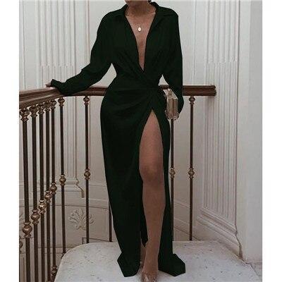 Solid twisted design shirt dress Mssaz Desses