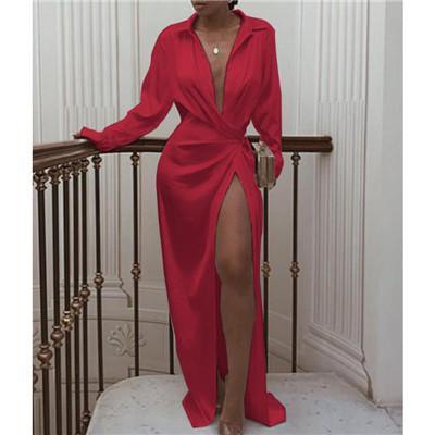 Solid twisted design shirt dress Mssaz Desses