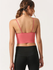 Spaghetti Strap Breathable Yoga Camisole With Breast Pad Mssza