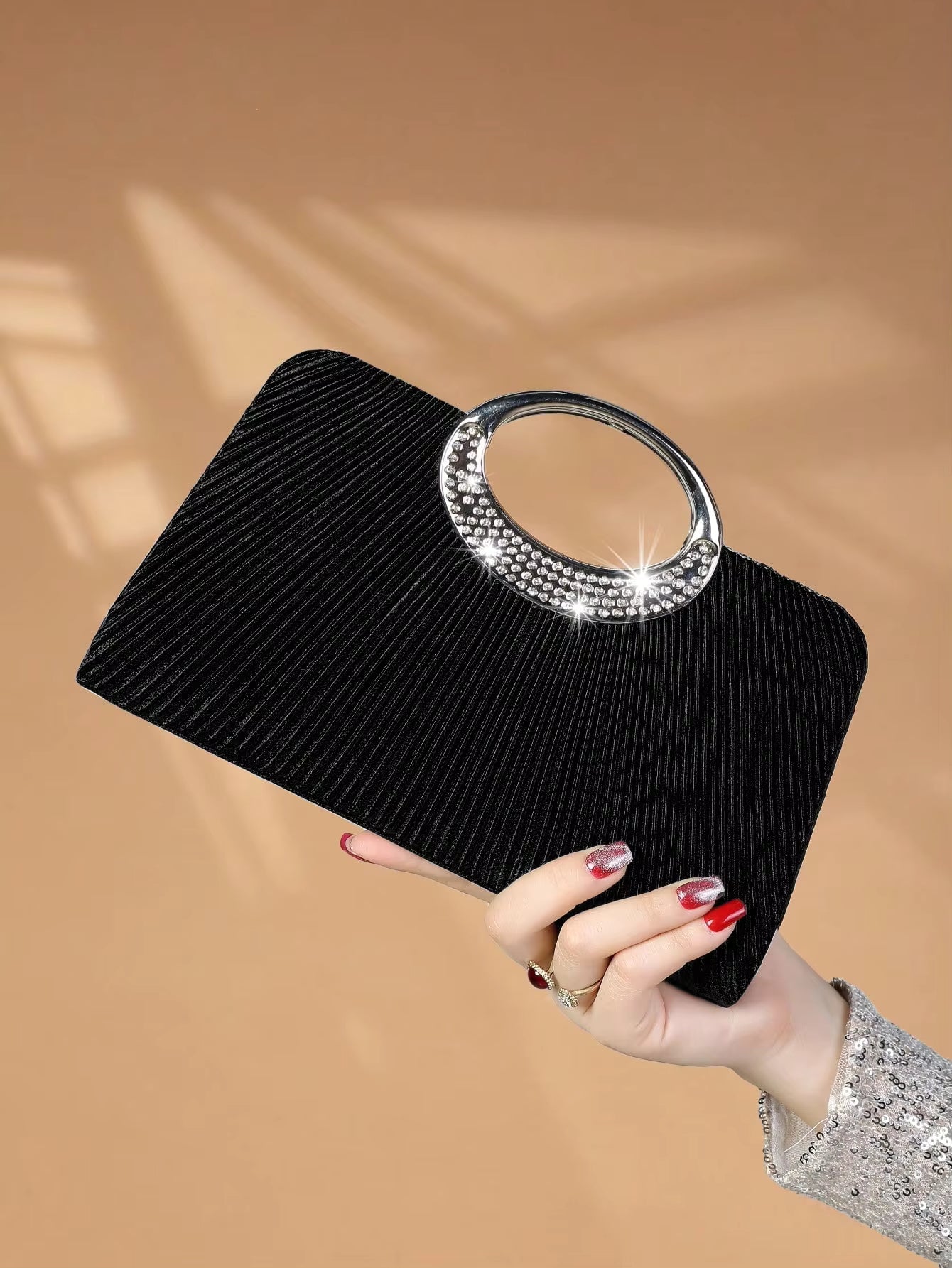 Sparkling Glitter Crystal With Simple And Elegant Design Suitable For Wedding Evening Bag Mssza