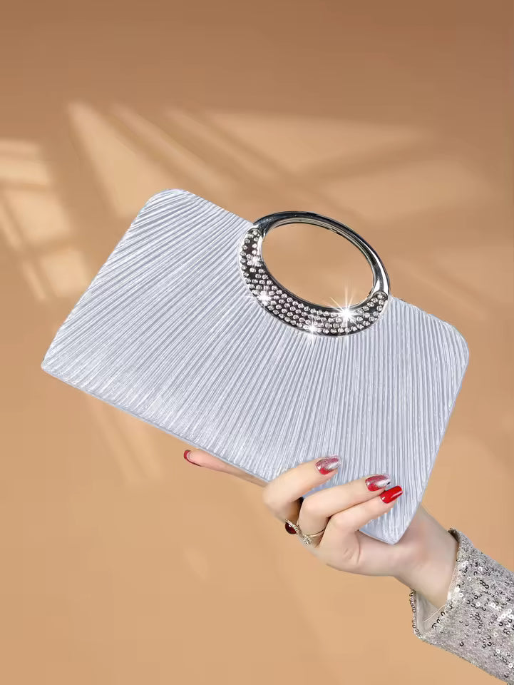 Sparkling Glitter Crystal With Simple And Elegant Design Suitable For Wedding Evening Bag Mssza