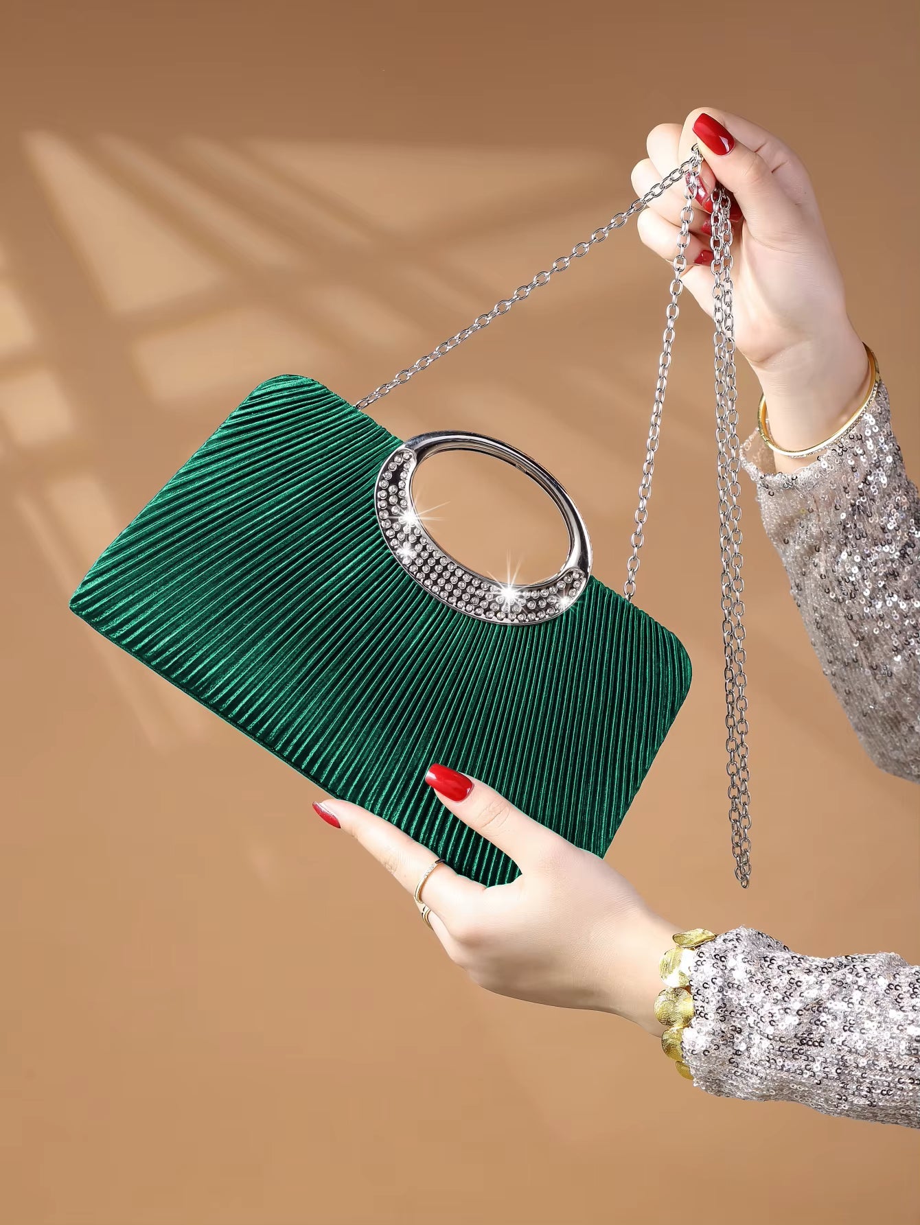 Sparkling Glitter Crystal With Simple And Elegant Design Suitable For Wedding Evening Bag Mssza