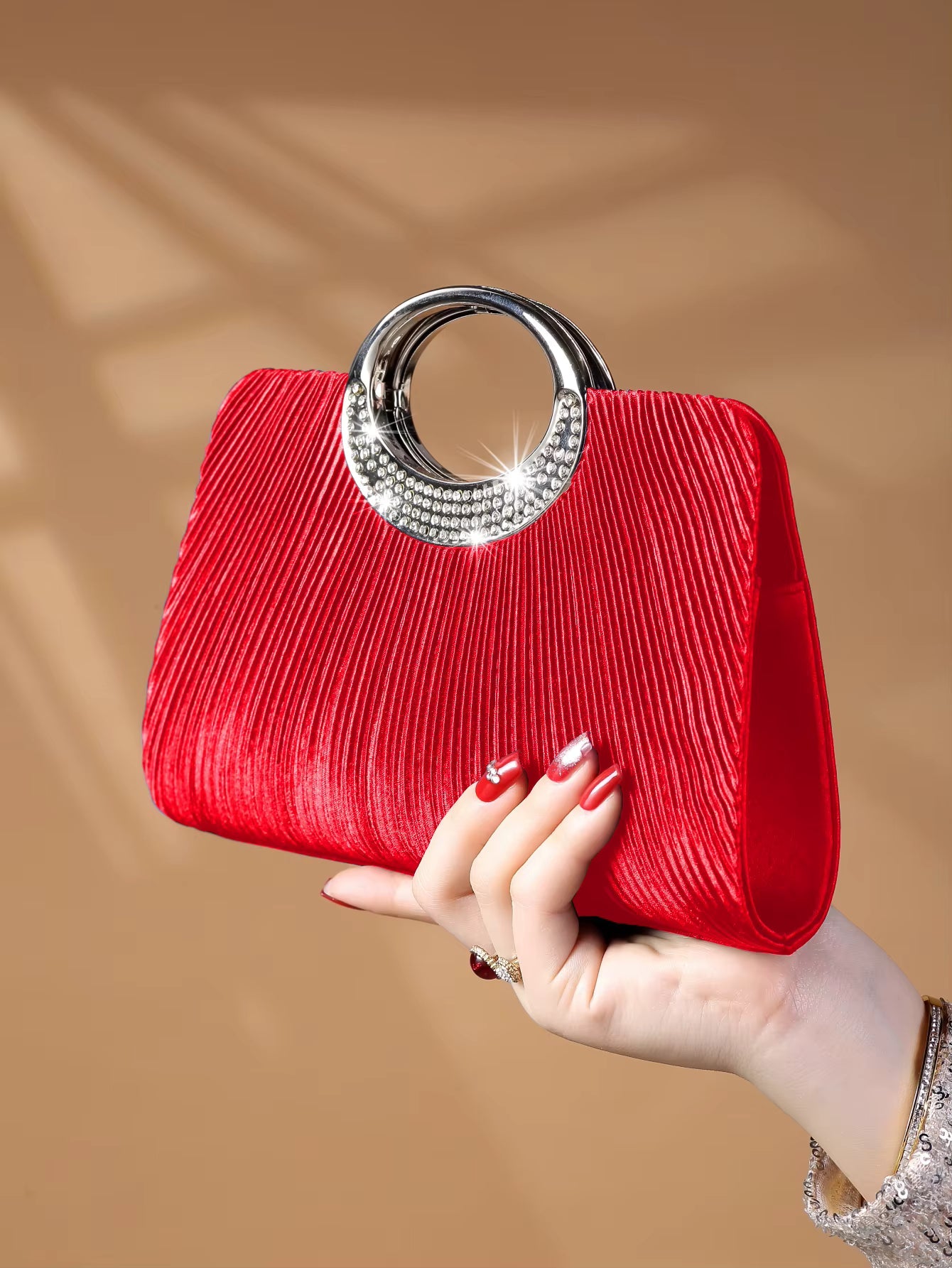 Sparkling Glitter Crystal With Simple And Elegant Design Suitable For Wedding Evening Bag Mssza
