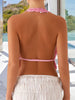 Sparkly Sequined Backless Halter Off Shoulder Backless Mini Tank Tops Mssza